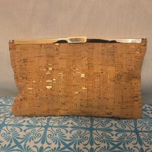 J. Crew Cork Clutch with Gold Highlights